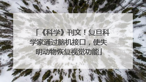 《科学》刊文！复旦科学家通过脑机接口，使失明动物恢复视觉功能