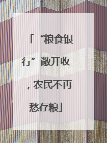 “粮食银行”敞开收，农民不再愁存粮