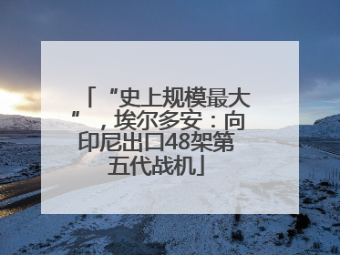 “史上规模最大”，埃尔多安：向印尼出口48架第五代战机