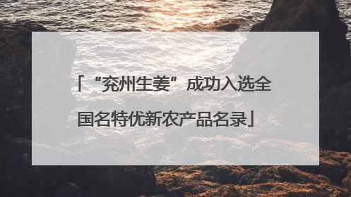 “兖州生姜”成功入选全国名特优新农产品名录