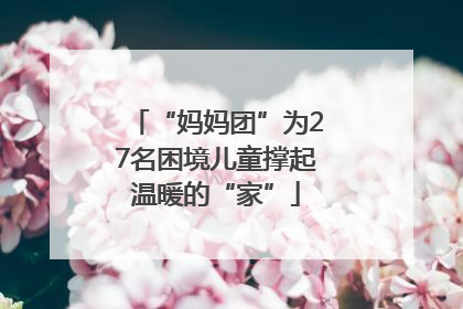 “妈妈团”为27名困境儿童撑起温暖的“家”
