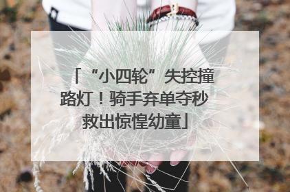 “小四轮”失控撞路灯！骑手弃单夺秒救出惊惶幼童