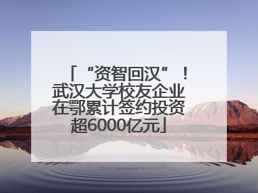 “资智回汉”！武汉大学校友企业在鄂累计签约投资超6000亿元