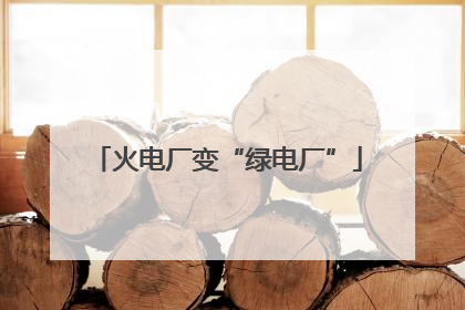 火电厂变“绿电厂”