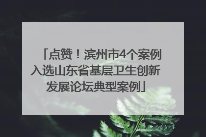 点赞！滨州市4个案例入选山东省基层卫生创新发展论坛典型案例