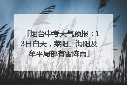 烟台中考天气预报：13日白天，莱阳、海阳及牟平局部有雷阵雨