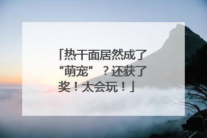热干面居然成了“萌宠”？还获了奖！太会玩！