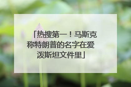 热搜第一！马斯克称特朗普的名字在爱泼斯坦文件里
