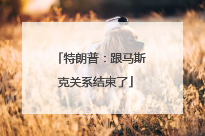 特朗普：跟马斯克关系结束了