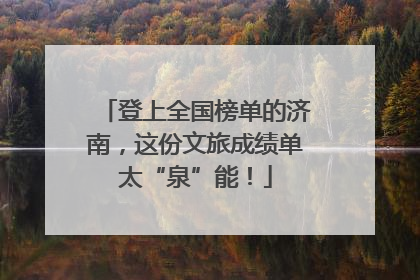 登上全国榜单的济南，这份文旅成绩单太“泉”能！