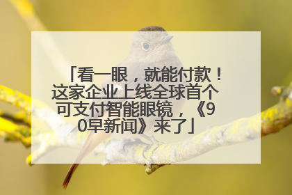 看一眼，就能付款！这家企业上线全球首个可支付智能眼镜，《90早新闻》来了