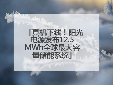 真机下线！阳光电源发布12.5MWh全球最大容量储能系统