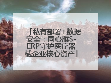 私有部署+数据安全：同心雁S-ERP守护医疗器械企业核心资产