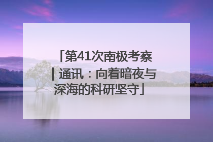 第41次南极考察｜通讯：向着暗夜与深海的科研坚守
