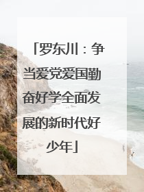 罗东川：争当爱党爱国勤奋好学全面发展的新时代好少年