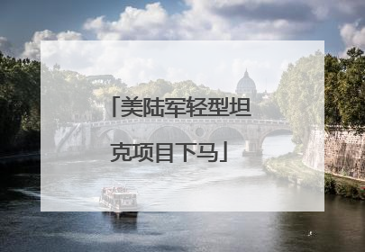美陆军轻型坦克项目下马