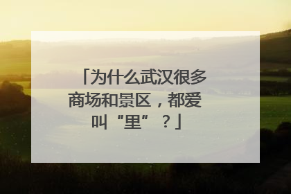 为什么武汉很多商场和景区，都爱叫“里”？