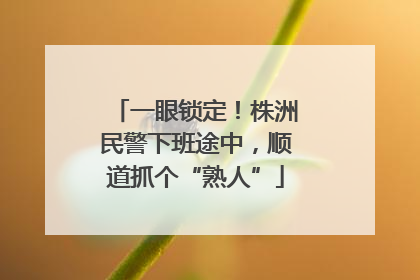 一眼锁定！株洲民警下班途中，顺道抓个“熟人”