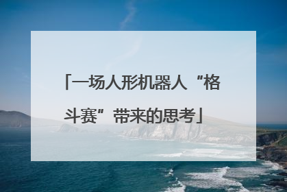 一场人形机器人“格斗赛”带来的思考
