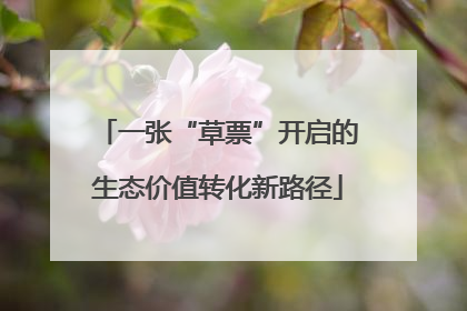 一张“草票”开启的生态价值转化新路径