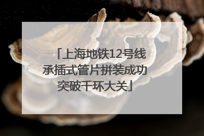 上海地铁12号线承插式管片拼装成功突破千环大关