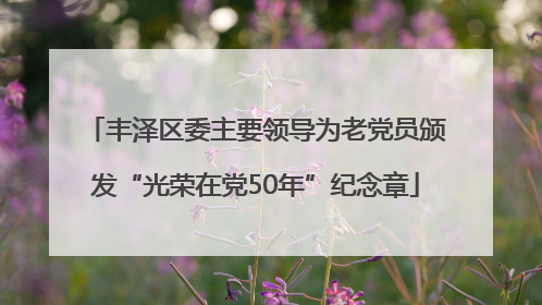 丰泽区委主要领导为老党员颁发“光荣在党50年”纪念章