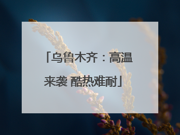 乌鲁木齐：高温来袭 酷热难耐