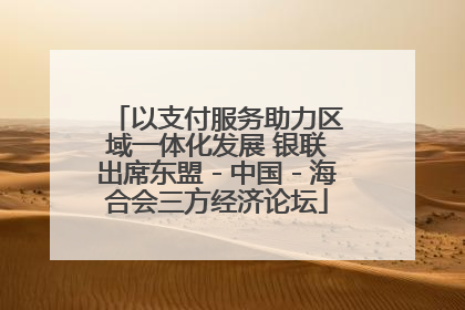 以支付服务助力区域一体化发展 银联出席东盟－中国－海合会三方经济论坛
