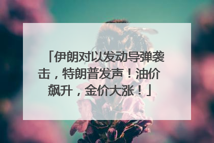 伊朗对以发动导弹袭击，特朗普发声！油价飙升，金价大涨！