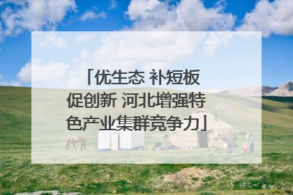 优生态 补短板 促创新 河北增强特色产业集群竞争力