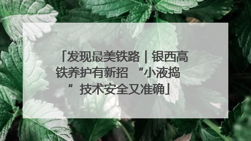 发现最美铁路｜银西高铁养护有新招 “小液捣”技术安全又准确