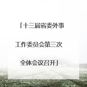 十三届省委外事工作委员会第三次全体会议召开