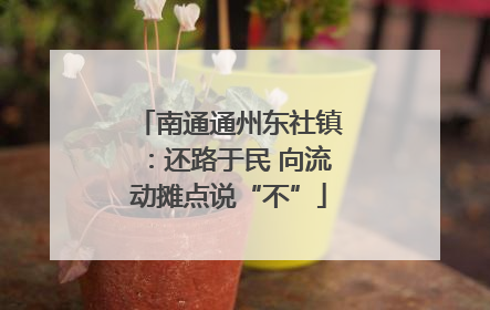 南通通州东社镇：还路于民 向流动摊点说“不”
