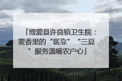 博爱县许良镇卫生院：麦香里的“医靠”“三夏”服务温暖农户心
