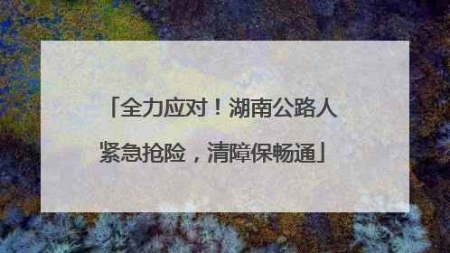 全力应对！湖南公路人紧急抢险，清障保畅通