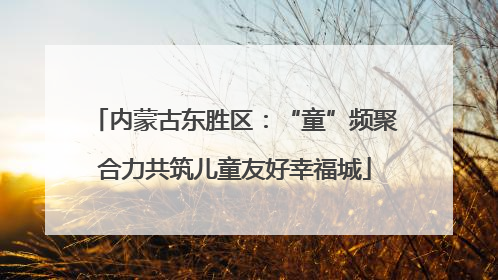 内蒙古东胜区：“童”频聚合力共筑儿童友好幸福城