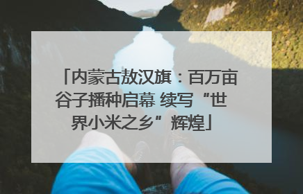 内蒙古敖汉旗：百万亩谷子播种启幕 续写“世界小米之乡”辉煌