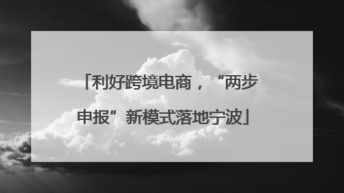 利好跨境电商，“两步申报”新模式落地宁波