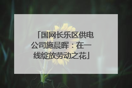 国网长乐区供电公司施晨晖：在一线绽放劳动之花