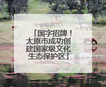 国字招牌！太原市成功创建国家级文化生态保护区