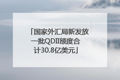 国家外汇局新发放一批QDII额度合计30.8亿美元