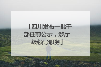 四川发布一批干部任前公示，涉厅级领导职务