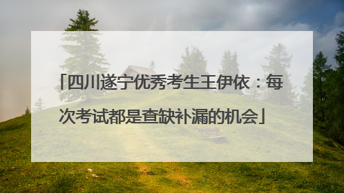 四川遂宁优秀考生王伊依：每次考试都是查缺补漏的机会