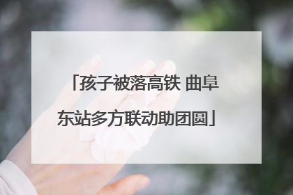 孩子被落高铁 曲阜东站多方联动助团圆