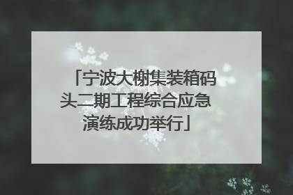 宁波大榭集装箱码头二期工程综合应急演练成功举行