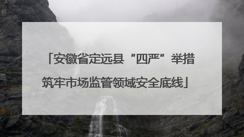 安徽省定远县“四严”举措筑牢市场监管领域安全底线