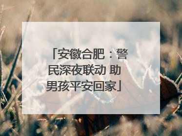 安徽合肥：警民深夜联动 助男孩平安回家