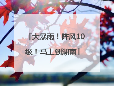 大暴雨！阵风10级！马上到湖南