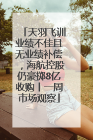 天羽飞训业绩不佳且无业绩补偿，海航控股仍豪掷8亿收购丨一周市场观察