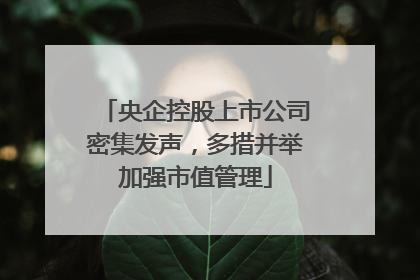央企控股上市公司密集发声，多措并举加强市值管理